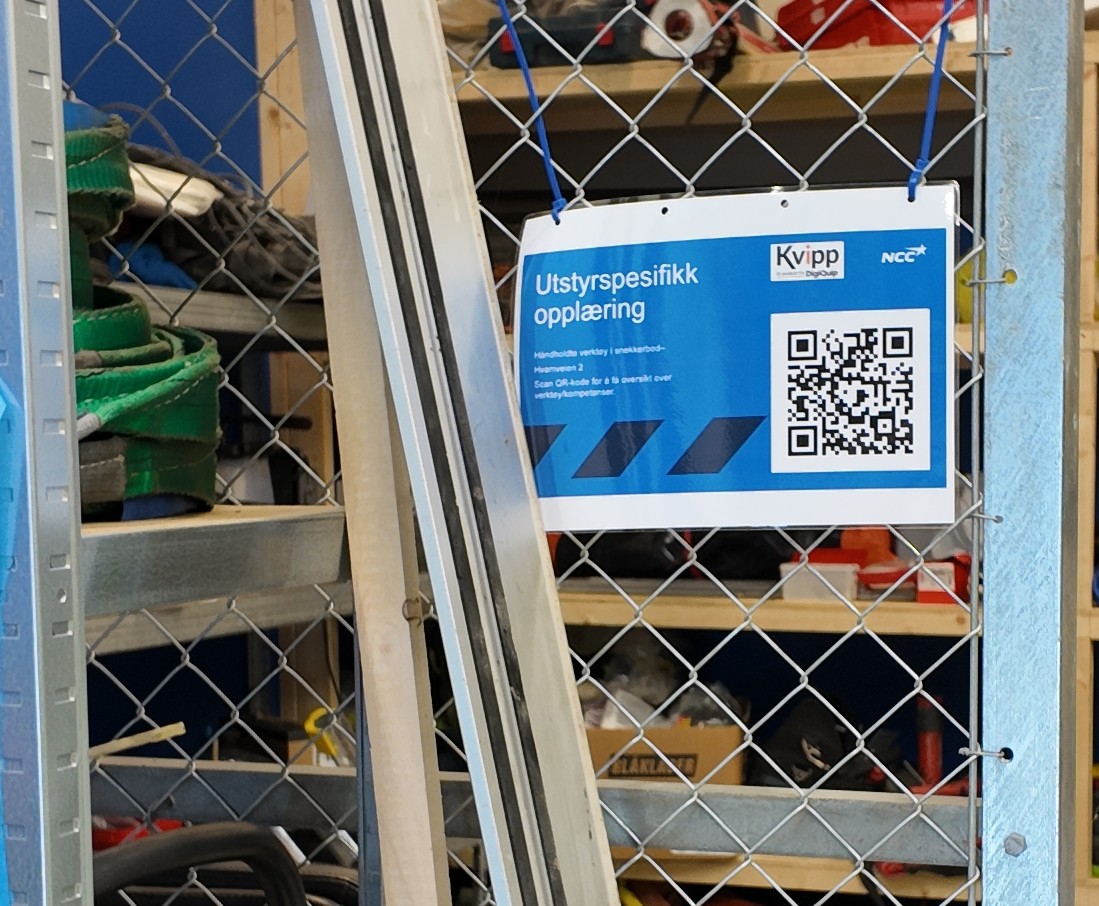 QR-kode på verktøybod